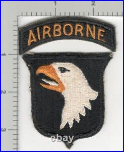 WW2 US Army 101st Airborne Division White Tongue Patch & Tab Inv# K2990