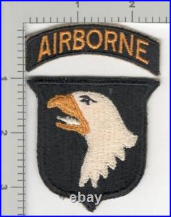 WW2 US Army 101st Airborne Division White Tongue Patch & Tab Inv# K3249