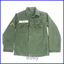 WW2 US Army 13 Star Button Green Field Combat Shirt Size S Small WWII Patches