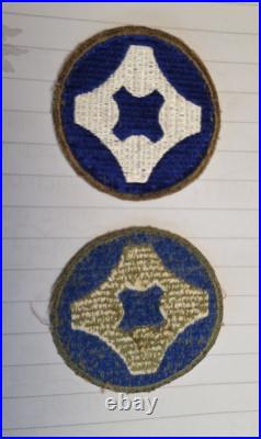 WW2 US Army 4th Service Command Patch OD Border Gemsco and Greenback Variations