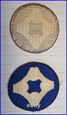 WW2 US Army 4th Service Command Patch OD Border Gemsco and Greenback Variations