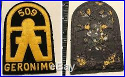 WW2 US Army 509th Parachute Infantry Regiment GERONIMO Patch PIR Theater Made