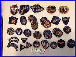 WW2 US Army Air Corp Patches 63 Patches, All Original