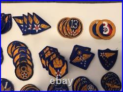 WW2 US Army Air Corp Patches 63 Patches, All Original