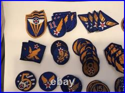 WW2 US Army Air Corp Patches 63 Patches, All Original