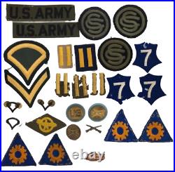 WW2 US Army Air Corps Patches, OCS, Aviator pins Ribbons Insignia lot 45 items