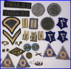 WW2 US Army Air Corps Patches, OCS, Aviator pins Ribbons Insignia lot 45 items