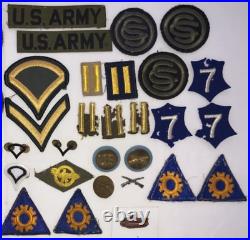 WW2 US Army Air Corps Patches, OCS, Aviator pins Ribbons Insignia lot 45 items