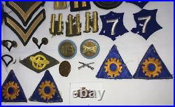 WW2 US Army Air Corps Patches, OCS, Aviator pins Ribbons Insignia lot 45 items