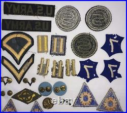 WW2 US Army Air Corps Patches, OCS, Aviator pins Ribbons Insignia lot 45 items