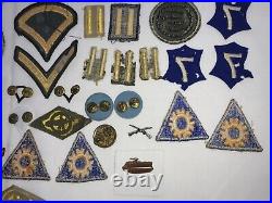 WW2 US Army Air Corps Patches, OCS, Aviator pins Ribbons Insignia lot 45 items