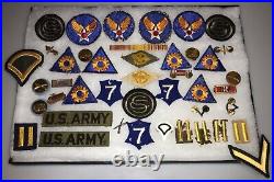 WW2 US Army Air Corps Patches, OCS, Aviator pins Ribbons Insignia lot 45 items