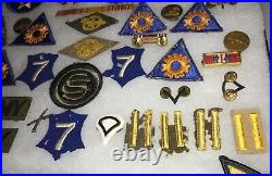 WW2 US Army Air Corps Patches, OCS, Aviator pins Ribbons Insignia lot 45 items