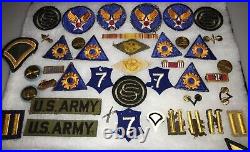 WW2 US Army Air Corps Patches, OCS, Aviator pins Ribbons Insignia lot 45 items