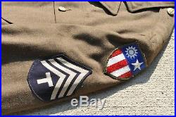 WW2 US Army CBI 4-Pocket Uniform Jacket with China Combat Training Command Patch