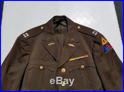 WW2 US Army Captain 6th Armored Division Officer's Tunic Size 41L Dated 1942