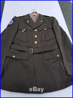 WW2 US Army First Army 16th Corps Captain Tunic+Pinks(Pants & Shirt) 7-1942