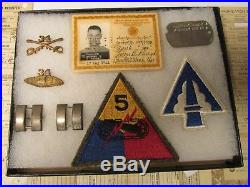 WW2 US Army Grouping Insigia Patches Rank Papers Photo ID Name & dog tag