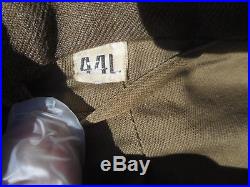 WW2 US Army Ike Jacket Size 44 Long 3rd Army Patch 2nd Imfinty Div SGT Stipes