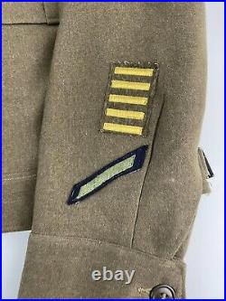 WW2 US Army Ike Jacket With Veteran Pins & Patches Size 38R