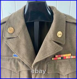 WW2 US Army Jacket Sz 40R Ike & Pants & Cap Vtg WWII Sergeant T/4 CHQ Patch