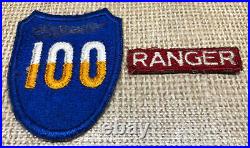 WW2 US Army Military 100th Infantry Division Ranger Straight Red White Tab Patch