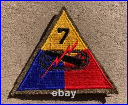 WW2 US Army Military 7th Armored Division Woolie Shoulder Patch Insignia