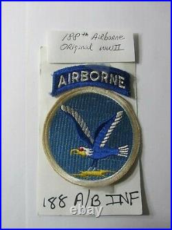WW2 US Army Military Airborne Paratrooper 188th Infantry Regiment Patch