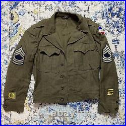 WW2 US Army Military Jacket Wool Service 38 MUC Ground Forces Patch Oritsky 1945