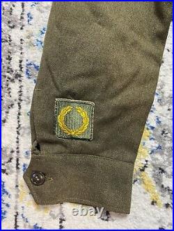 WW2 US Army Military Jacket Wool Service 38 MUC Ground Forces Patch Oritsky 1945