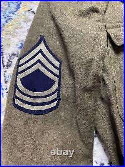 WW2 US Army Military Jacket Wool Service 38 MUC Ground Forces Patch Oritsky 1945