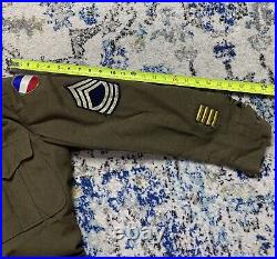 WW2 US Army Military Jacket Wool Service 38 MUC Ground Forces Patch Oritsky 1945