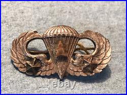 WW2 US Army Paratrooper Wings With Arrowhead And Stars sterling Pin Back
