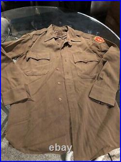 WW2 US Army Uniform Shirt Wool Campaigner with 25th Corps Tropic Lightening patch