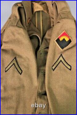 WW2 US Army Western Defense Patch Tunic Jacket Sz S With Cap 7 1/8 WW2 Uniform