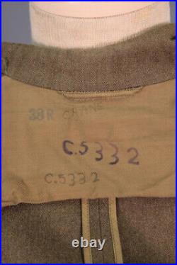 WW2 US Army Western Defense Patch Tunic Jacket Sz S With Cap 7 1/8 WW2 Uniform