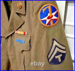 WW2 US Army Wool Dress Jacket 36R -7th Air Force, Western Pacific, Ruptured Duck