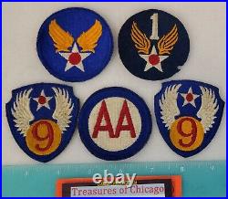 WW2 US MILITARY 1st 9th AA CORPS Patch Original WWII Vintage Set of 4 Patches