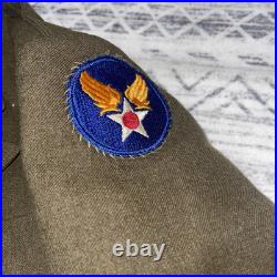 WW2 US Mens Army Field Uniform Jacket Shirt Hat Shirt Wool WI. OD. 1945 Patches