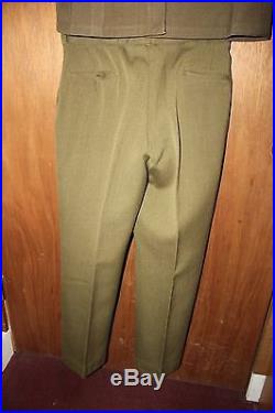 WW2 US Military Issue Army Uniform Coat & Pants. Super Nice Set with Patches