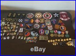 WW2 US Navy Army badges pins stripes bars patches vintage collection military