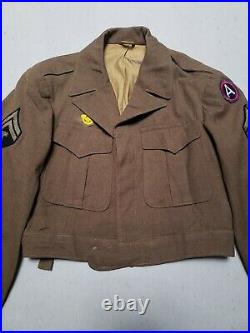 WW2 US Patton 3rd Army EISENHOWER IKE Jacket Honorable Discharge MUC Patch Sz 38