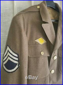 WW2 US US ARMY AIRFORCE DRESS UNIFORM JACKET Brass buttons, Patches, Medals, 39L