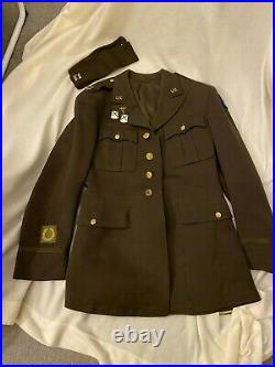 WW2, U. S. Army Air Officer's Dress Jacket, Cap, Patches, Crests, Captain, Med