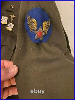 WW2, U. S. Army Air Officer's Dress Jacket, Cap, Patches, Crests, Captain, Med