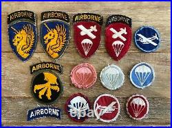 WW2 WWII US Army Airborne patch lot (washed and glow)