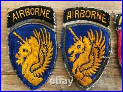 WW2 WWII US Army Airborne patch lot (washed and glow)