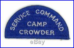 WW2 WWII US Army Service Command Camp Crowder patch SSI