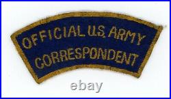 WW2 WWII US Japanese made Official US Army Correspondent tab