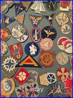 WW2 era US Army Patch Collection Grouping of 85 Military Patches